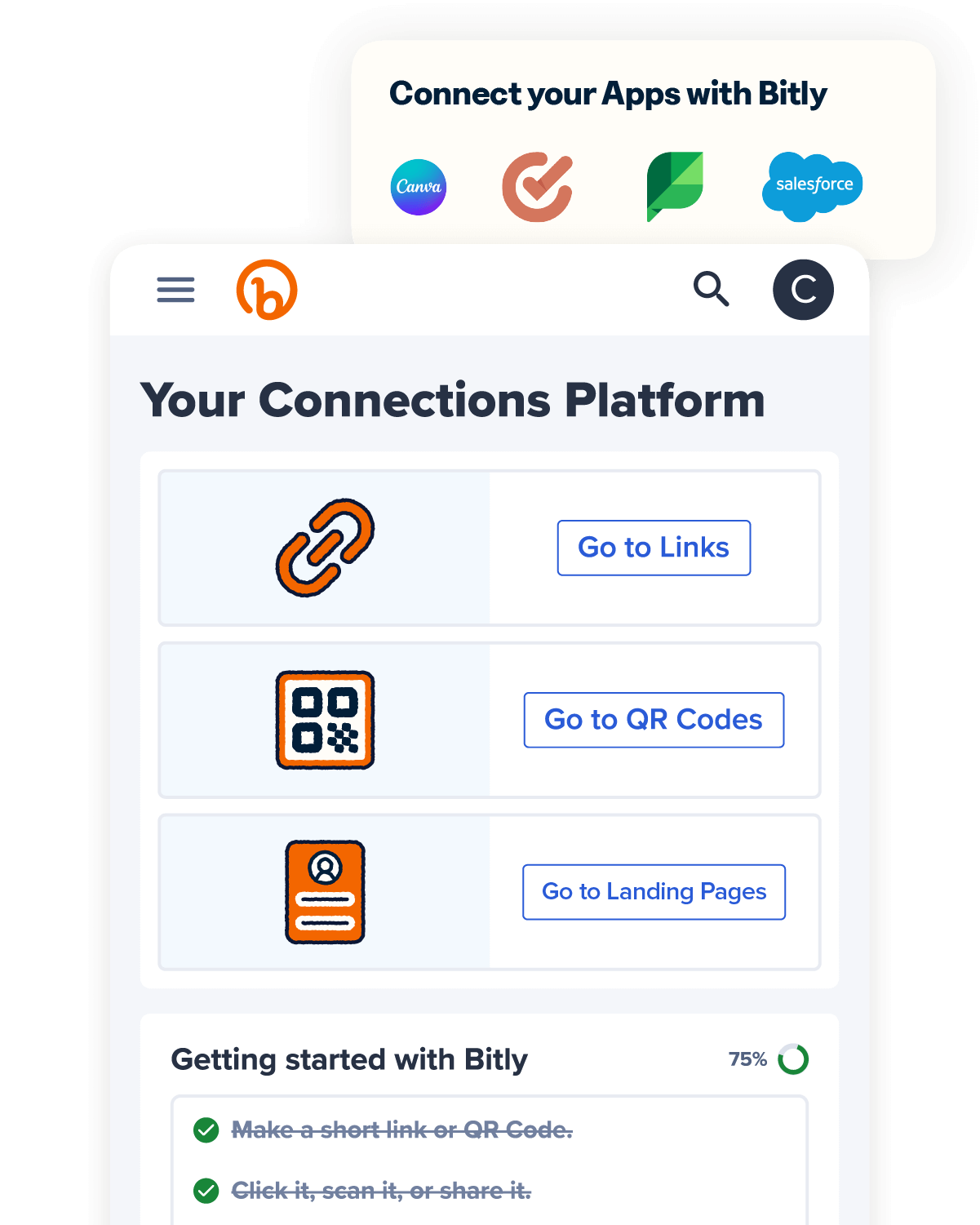 Bitly Connections Platform dashboard.